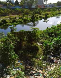 En su crecida de este martes el río Nigua de San Cristóbal arrastra toneladas de basuras 