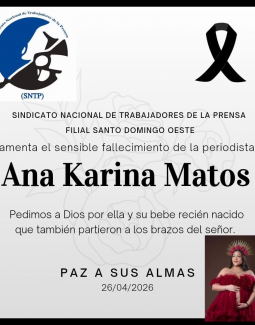 Comunidad periodística expresa su dolor por muerte de la periodista Ana Karina Matos